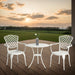 3 Piece Patio Bistro Set Cast Aluminum Bistro Table and Chairs Set of 2 with Umbrella Hole,All Weather Metal Bistro Table Set,Outdoor Patio Furniture Set for Garden White - DTYStore