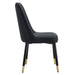Modern dining chairs, equipped with PU artificial leather backrest cushions and black metal legs, suitable for restaurants, kitchens, and bedrooms. Set of 4 pieces (black+PU leather)C-007 - DTYStore