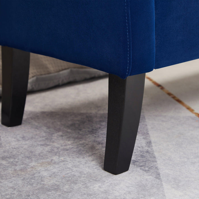 51.5" Bed Bench with Storage Navy Blue Velvet