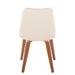 Giovanni Contemporary Accent/Dining Chair in Walnut Wood and Cream Faux Leather by LumiSource - Set of 2 - DTYStore