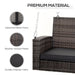 Outsunny 2 Person Wicker Hanging Swing Bench, Front Porch Swing Outdoor Chair with Cushions 550 lbs. Weight Capacity for Backyard, Garden, Grey - DTYStore