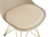 Modern Dining Chairs with Shell Lounge Plastic Seat and GOLDEN STEEL Legs KITEHCN chairs meeting room chairs living room,Set of 4, beige - DTYStore