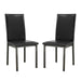 Set of 2 Leatherette Upholstered Side Chairs in Black - DTYStore