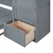 Full Size Murphy Bed Wall Bed with Closet and Drawers,Gray - DTYStore