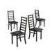 Metal Dining Chairs Set of 4, Steel Legs and PU Leather Seats, High Back Armless Dining Chairs, for Kitchen, Living Room, Black - DTYStore