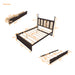 Queen Size Rattan Platform Bed With with 2 Big Drawers, T Size Trundle, Espresso - DTYStore