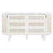 Full Murphy Bed with Hidden Storage & Modern Woven Design,White - DTYStore