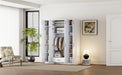 4-Door Wardrobe with 1 Drawer and Top Cabinet , White