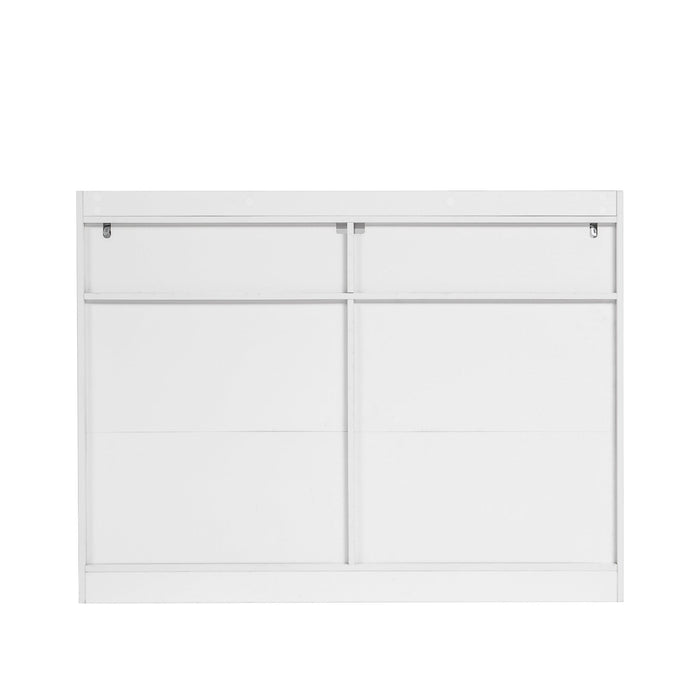 6 Drawer Dresser, White Dresser for Bedroom with LED Lights, Modern Dressers & Chests of Drawers with Sturdy Frame for Living Room, Entryway, Hallway