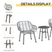 Outsunny 3 Piece Patio Set, Outdoor Bistro Furniture, PE Rattan Wicker Table and Chairs, Cushioned, Hand Woven, Modern Look with Tempered Glass for Garden, Porch, Pool, Backyard, Cream White - DTYStore