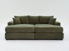 Modern Sectional Couch , 2 Pieces Corduroy Couch Cushion Covers , Soft Stretch Sofa Slipcovers with 2pcs Pillows