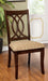 Classic Transitional Dining Chairs Brown Cherry Solid wood Padded Fabric Seat Set of 2 Side Chairs Dining Room Furniture Beautifully-crafted chairs - DTYStore