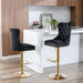 Furniture,Thick Golden Swivel Velvet Barstools Adjusatble Seat Height from 27-35 Inch, Modern Upholstered Bar Stools with Backs Comfortable Tufted for Home Pub and Kitchen Island (Black,Set of 2) - DTYStore