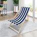 Populus wood sling chair blue Stripe Broad Dark blue Strip - DTYStore