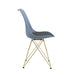 Modern Dining Chairs with Shell Lounge Plastic Seat and GOLDEN STEEL Legs KITEHCN chairs meeting room chairs living room,Set of 4, GREY - DTYStore