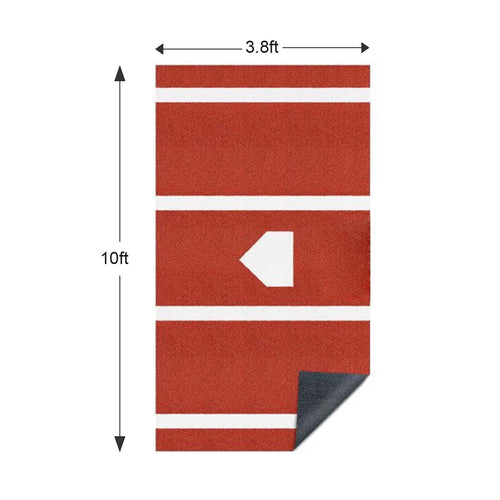 Premium Baseball Batting Mat: 10x3.8 ft Indoor/Outdoor Portable Baseball Softball Hitting Mat, Non-slip Rubber Bottom Batting Cage Mat with Home Plate for Batter, Pitcher and Catcher Training - Image 3