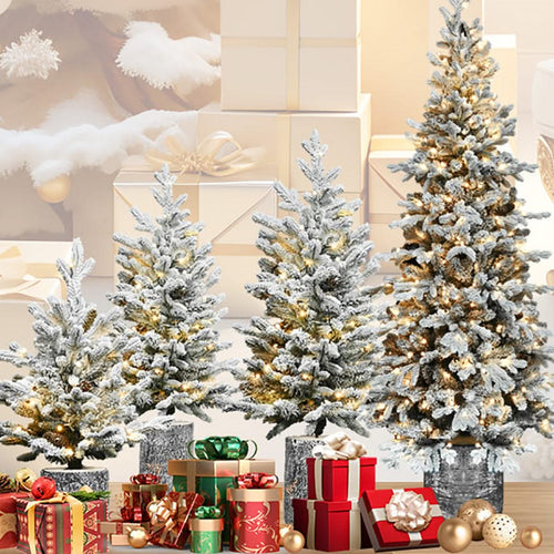 2FT Flocked Christmas Tree with Pot Base, 30 Warm White LED Lights, 189 Tips, PE+PVC Branches with 3 Pine Cones – Small Prelit Holiday Tree for Tabletop, Entryway, or Home Decor - Image 15