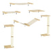 Unique Cat Tree Made From Cat Shelves with 8 Levels for More Height, Wall-Mounted Cat Tree Climbing Playground with Cat Hammocks, Modern Cat Tree - DTYStore
