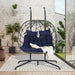 Double Egg Chair with Stand Hanging Indoor Outdoor Wicker Rattan Patio Basket Egg Swing Chair Hammock Egg Chairs with UV Resistant Cushions 600 lbs for Bedroom Balcony Patio - DTYStore