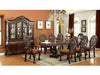 Formal Majestic Traditional Dining Chairs Cherry Solid wood Fabric Seat Intricate Carved Details Set of 2 Side Chairs - DTYStore