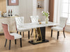 Furniture, Nikki Collection Modern, High-end Tufted Solid Wood Contemporary PU and Velvet Upholstered Dining Chair with Wood Legs Nailhead Trim 2-Pcs Set, White+Pink, SW2101WP - DTYStore