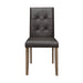 Side Chairs 2pc Set Walnut Brown Finish Wood Frame Faux Leather Back and Seat - DTYStore