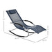 Outsunny Zero Gravity Rocking Chair Outdoor Chaise Lounge Chair Recliner Rocker with Detachable Pillow and Durable Weather-Fighting Fabric for Patio, Deck, Pool, Navy Blue - DTYStore