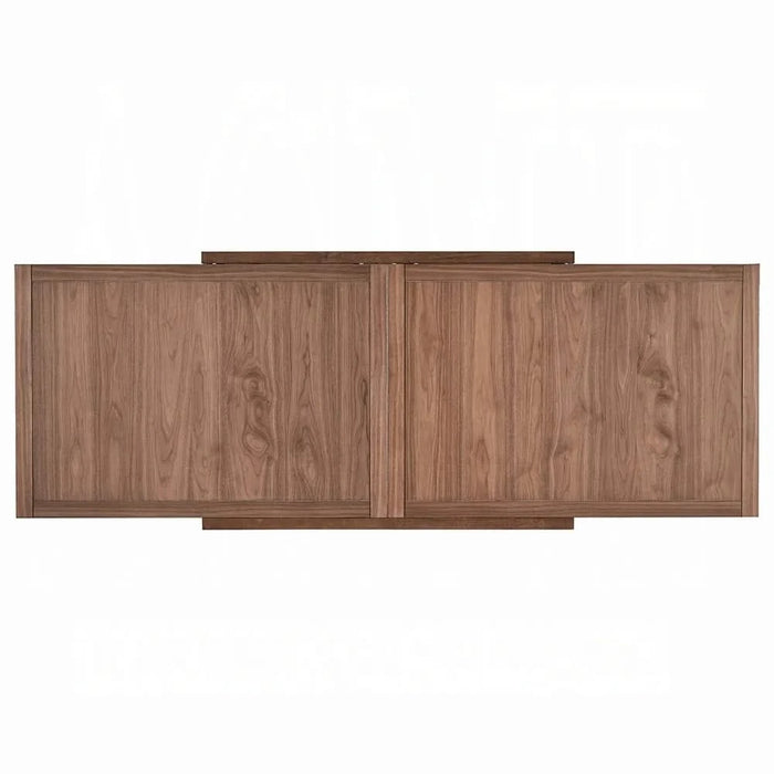 5pc Modern Dining Set Walnut Finish Extendable Dining Table and 4x Chairs Upholstered Seat Kitchen Dining Wooden Furniture Default -DTYStore