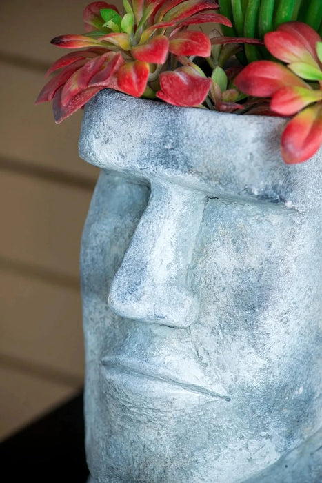 5x5.5x9' Easter Island Cement Planter Default -DTYStore