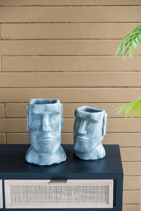 5x5.5x9' Easter Island Cement Planter Default -DTYStore