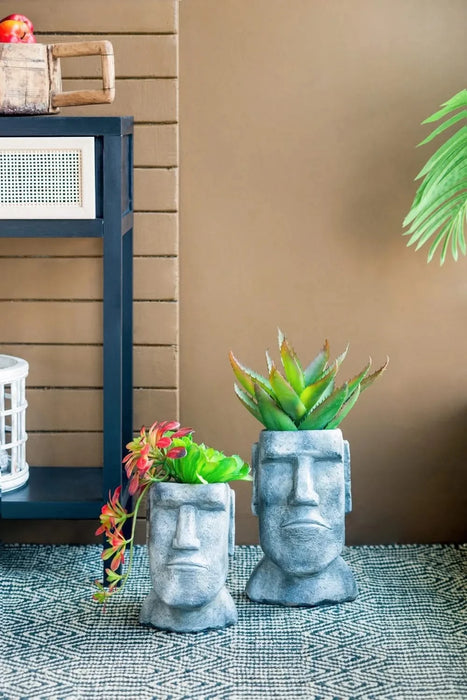 5x5.5x9' Easter Island Cement Planter Default -DTYStore