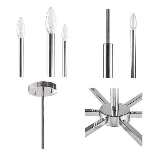 6-Light Contemporary Candelabra Styled Chandelier Default -DTYStore