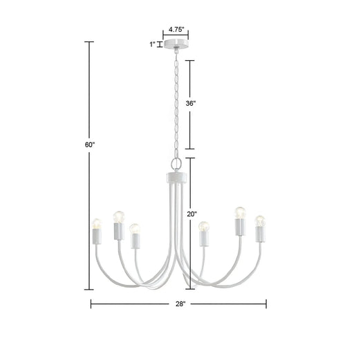 6-Light Metal Chandelier Default -DTYStore