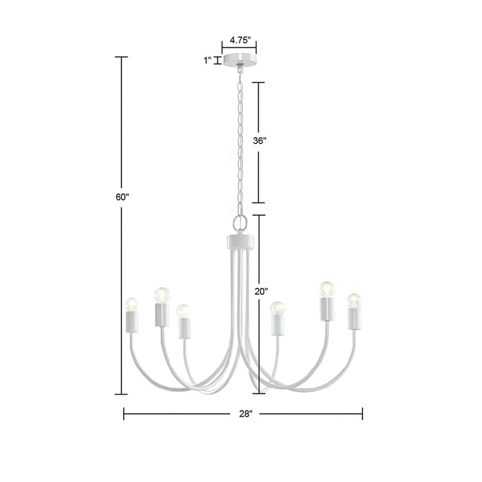 6-Light Metal Chandelier Default -DTYStore