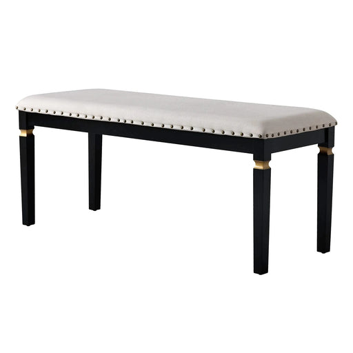 6-Piece Kitchen Dining Table Set, 60' Rectangular Table and 4 High-Back Tufted Chairs & 1 Bench for Dining Room and Kitchen (Black) Default -DTYStore