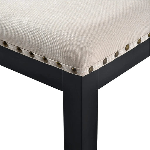 6-Piece Kitchen Dining Table Set, 60' Rectangular Table and 4 High-Back Tufted Chairs & 1 Bench for Dining Room and Kitchen (Black) Default -DTYStore