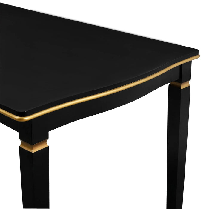 6-Piece Kitchen Dining Table Set, 60' Rectangular Table and 4 High-Back Tufted Chairs & 1 Bench for Dining Room and Kitchen (Black) Default -DTYStore