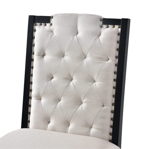 6-Piece Kitchen Dining Table Set, 60' Rectangular Table and 4 High-Back Tufted Chairs & 1 Bench for Dining Room and Kitchen (Black) Default -DTYStore