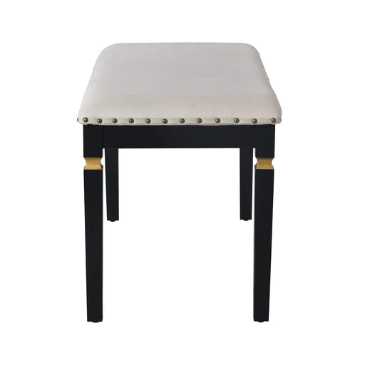 6-Piece Kitchen Dining Table Set, 60' Rectangular Table and 4 High-Back Tufted Chairs & 1 Bench for Dining Room and Kitchen (Black) Default -DTYStore