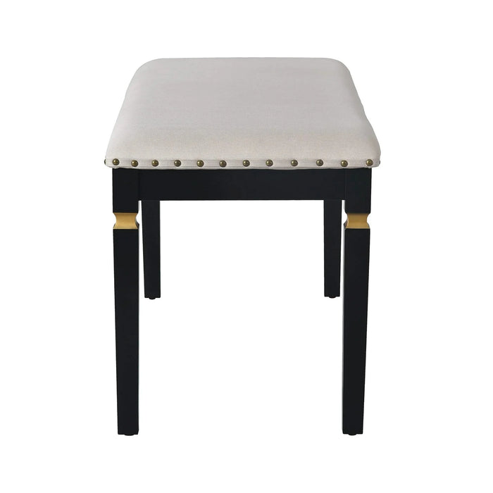 6-Piece Kitchen Dining Table Set, 60' Rectangular Table and 4 High-Back Tufted Chairs & 1 Bench for Dining Room and Kitchen (Black) Default -DTYStore