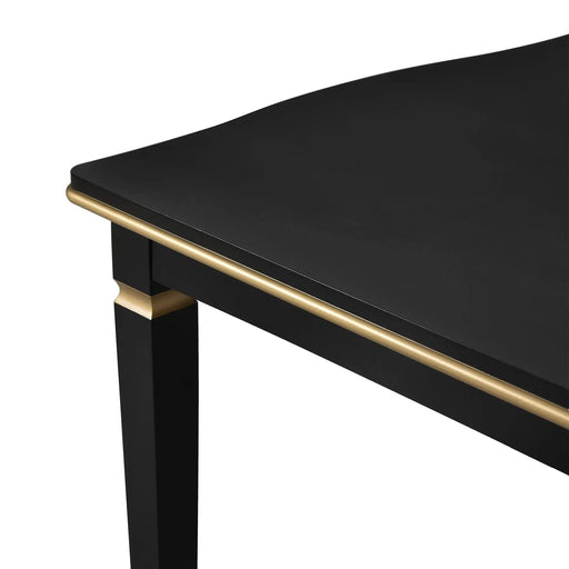 6-Piece Kitchen Dining Table Set, 60' Rectangular Table and 4 High-Back Tufted Chairs & 1 Bench for Dining Room and Kitchen (Black) Default -DTYStore