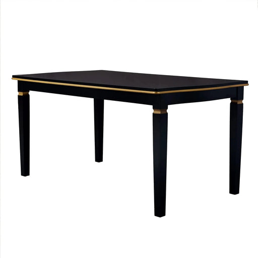 6-Piece Kitchen Dining Table Set, 60' Rectangular Table and 4 High-Back Tufted Chairs & 1 Bench for Dining Room and Kitchen (Black) Default -DTYStore