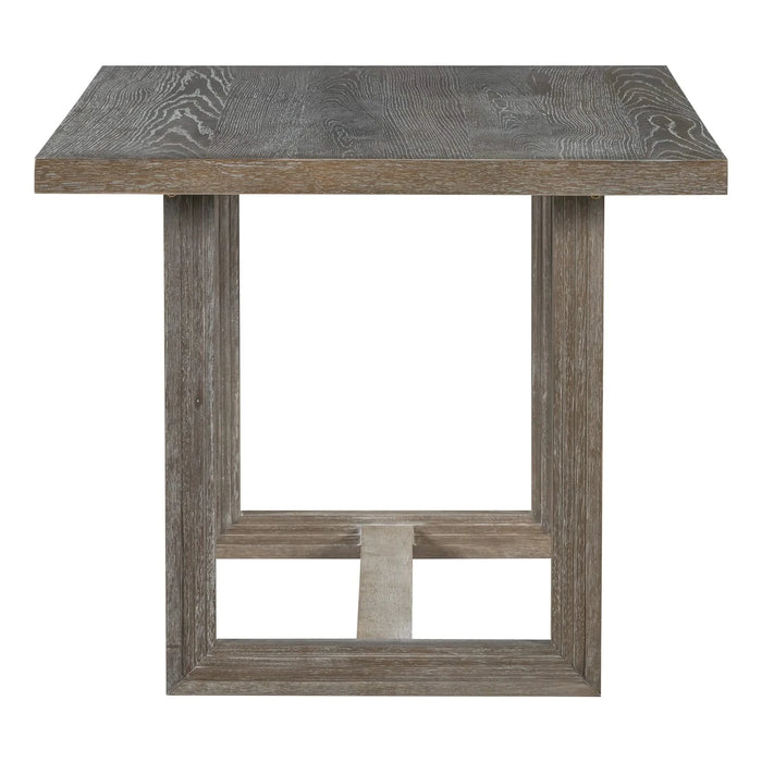 6-Piece Retro Dining Table Set for 6, 60' Wood Kitchen Table and Chairs Set of 4 with Bench Designed Trestle Base for kitchen & Dining Room (Gray) Default -DTYStore