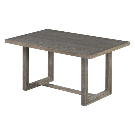 6-Piece Retro Dining Table Set for 6, 60' Wood Kitchen Table and Chairs Set of 4 with Bench Designed Trestle Base for kitchen & Dining Room (Gray) Default -DTYStore