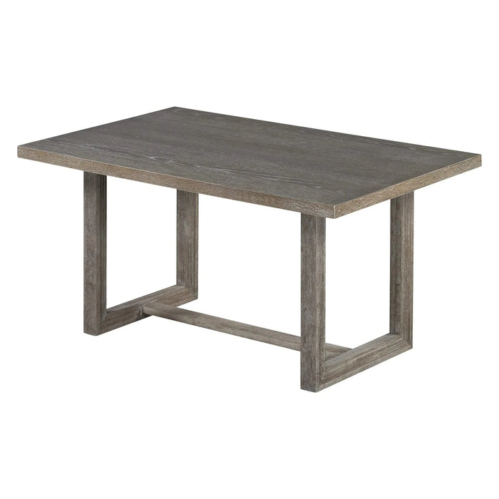 6-Piece Retro Dining Table Set for 6, 60' Wood Kitchen Table and Chairs Set of 4 with Bench Designed Trestle Base for kitchen & Dining Room (Gray) Default -DTYStore