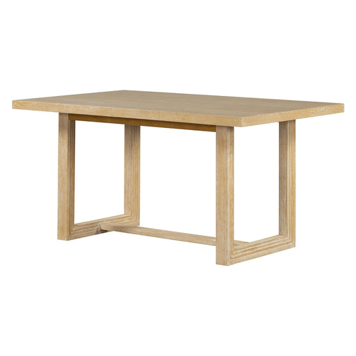 6-Piece Retro Dining Table Set for 6, 60' Wood Kitchen Table and Chairs Set of 4 with Bench Designed Trestle Base for kitchen & Dining Room (Natural) Default -DTYStore