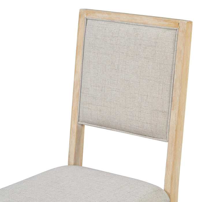 6-Piece Retro Dining Table Set for 6, 60' Wood Kitchen Table and Chairs Set of 4 with Bench Designed Trestle Base for kitchen & Dining Room (Natural) Default -DTYStore