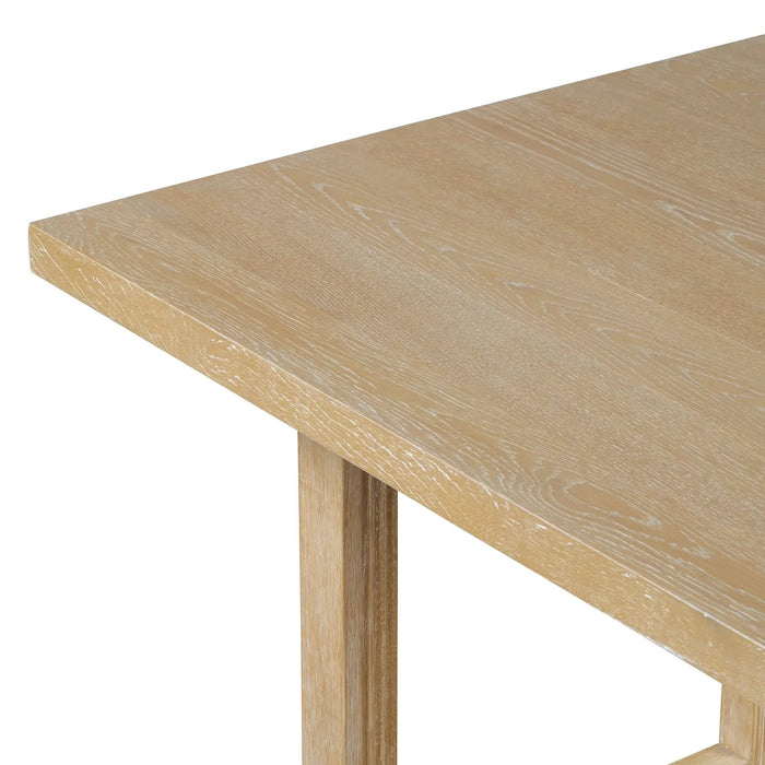 6-Piece Retro Dining Table Set for 6, 60' Wood Kitchen Table and Chairs Set of 4 with Bench Designed Trestle Base for kitchen & Dining Room (Natural) Default -DTYStore