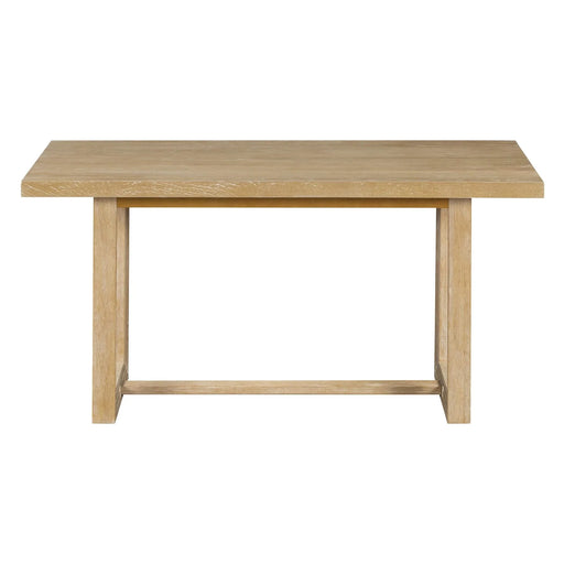 6-Piece Retro Dining Table Set for 6, 60' Wood Kitchen Table and Chairs Set of 4 with Bench Designed Trestle Base for kitchen & Dining Room (Natural) Default -DTYStore