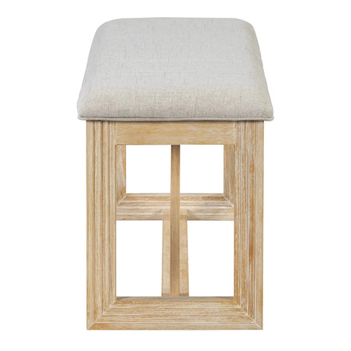 6-Piece Retro Dining Table Set for 6, 60' Wood Kitchen Table and Chairs Set of 4 with Bench Designed Trestle Base for kitchen & Dining Room (Natural) Default -DTYStore